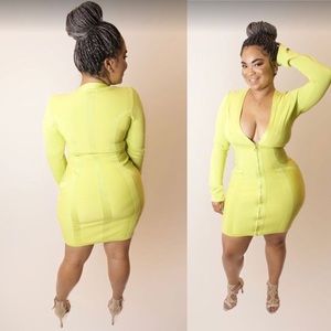 Lime V Drop Dress